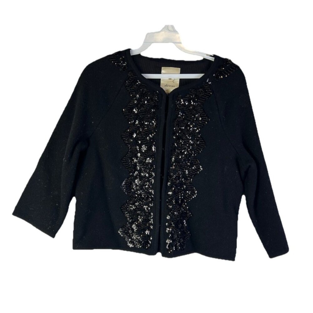 Vintage Y2K Rockabilly Worsted Wool Embellished Cardigan Sweater